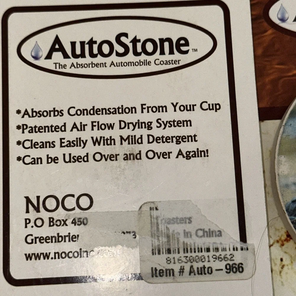 Set of 2 Alligator Gator Crocodile Ocean Beach Auto Stone Car Coasters Autostone